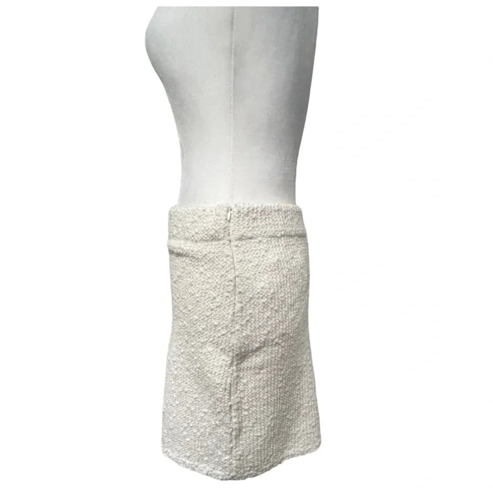 MNG by Mango Off White Light Wash Pull On Mini Skirt - Size Medium